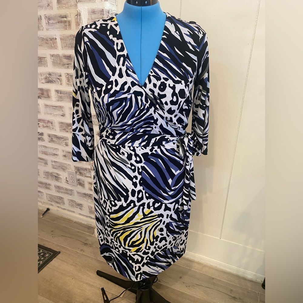 Dress Barn  faux wrap around dress Sz 12